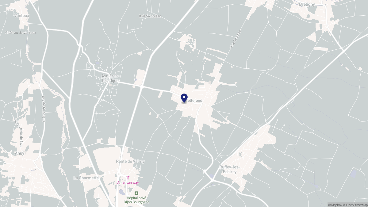 Aperçu cartographique de Bellefond, centré sur la commune