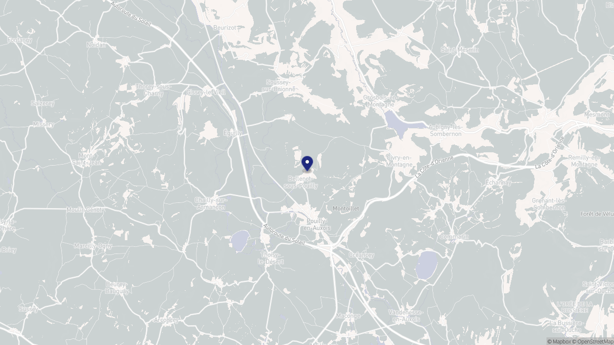 Aperçu cartographique de Bellenot-sous-Pouilly, centré sur la commune