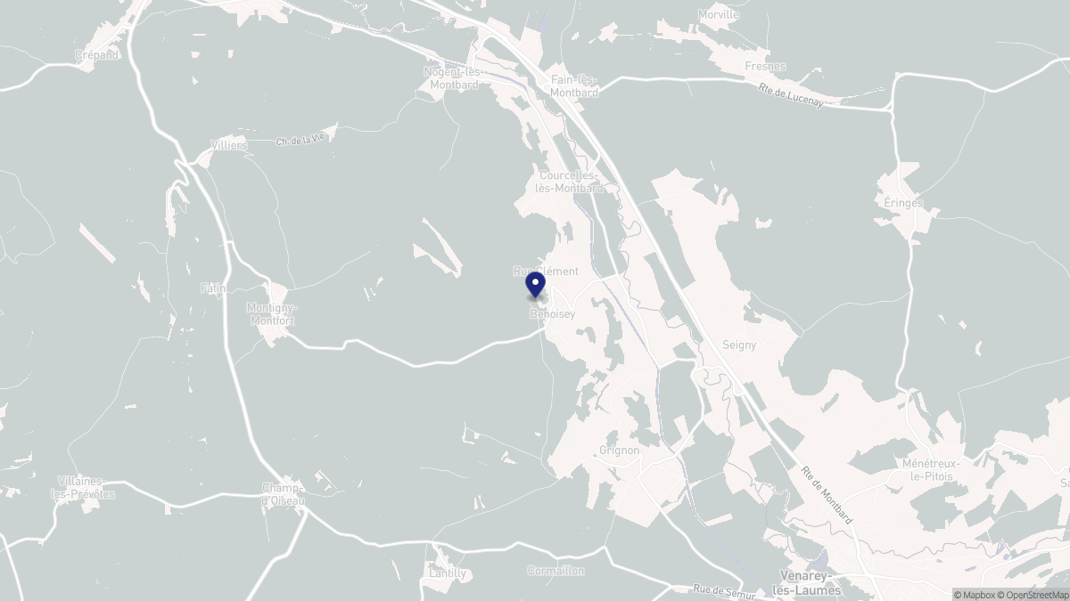 Aperçu cartographique de Benoisey, centré sur la commune