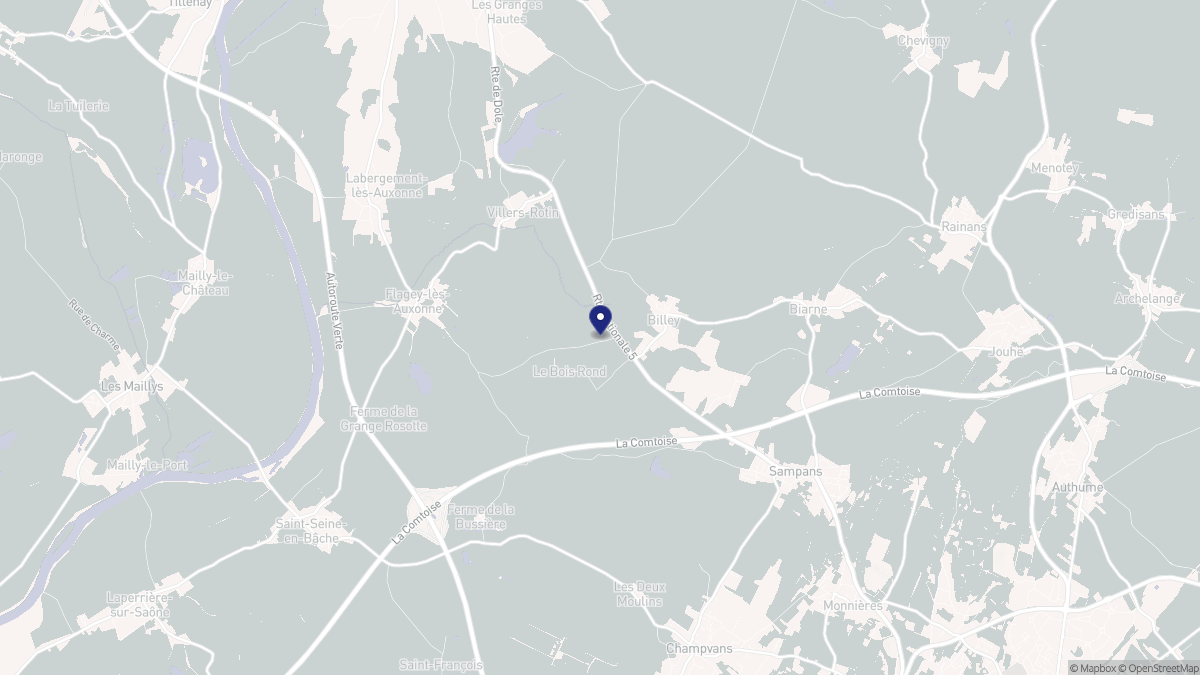 Aperçu cartographique de Billey, centré sur la commune