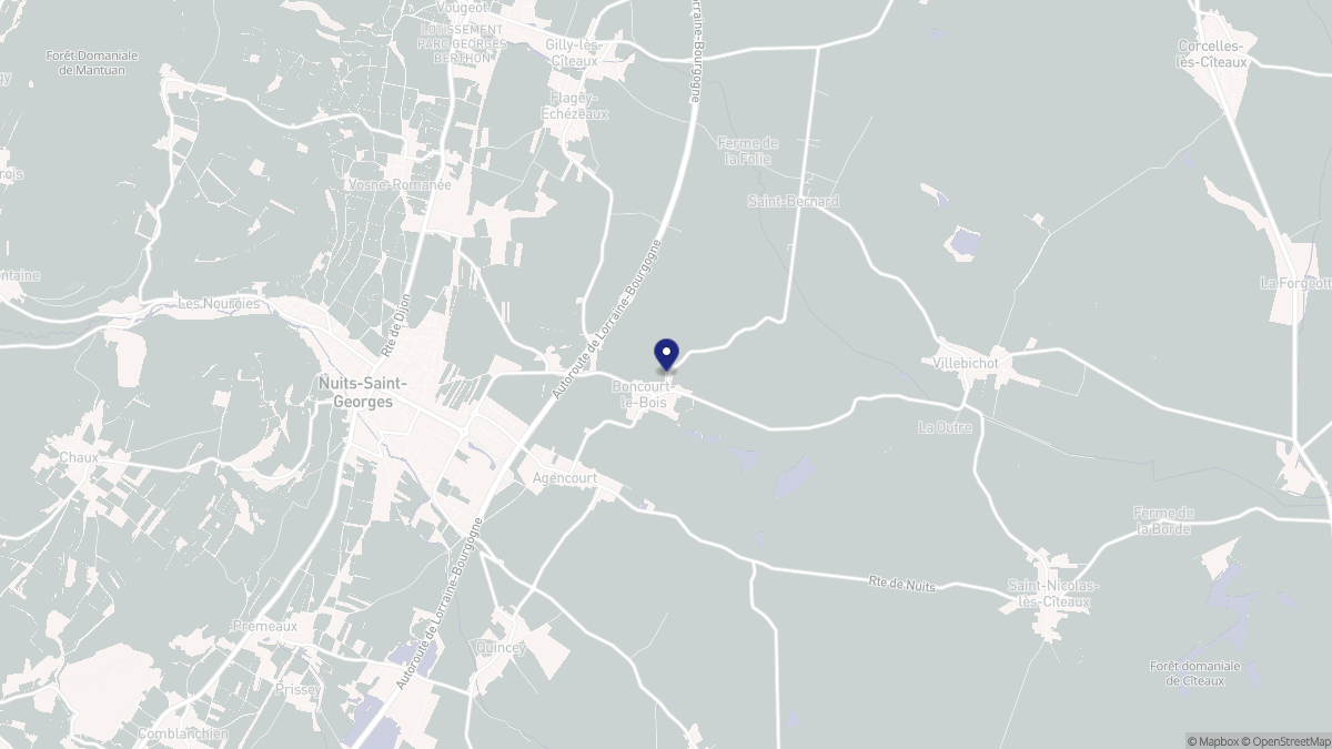 Aperçu cartographique de Boncourt-le-Bois, centré sur la commune
