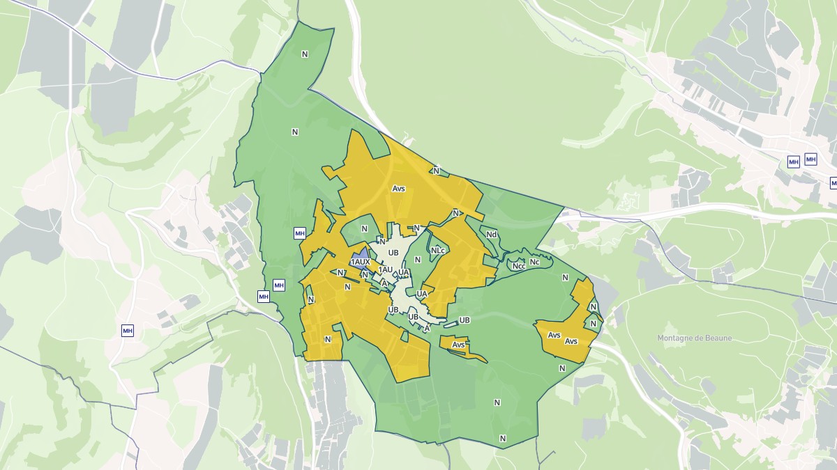 Aperçu cartographique de Bouze-lès-Beaune, centré sur la commune