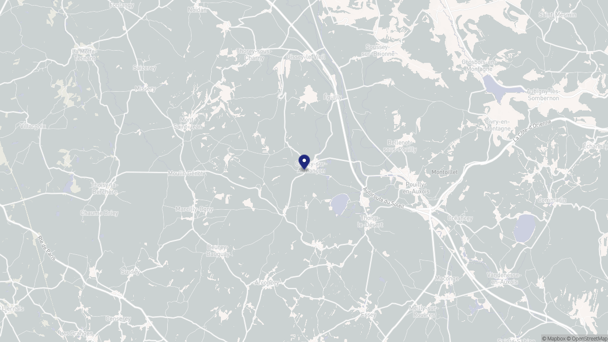 Aperçu cartographique de Chailly-sur-Armançon, centré sur la commune
