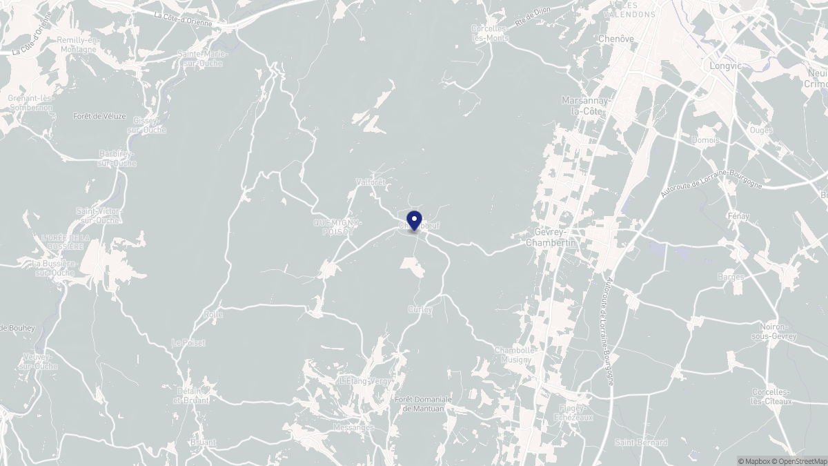 Aperçu cartographique de Chambœuf, centré sur la commune