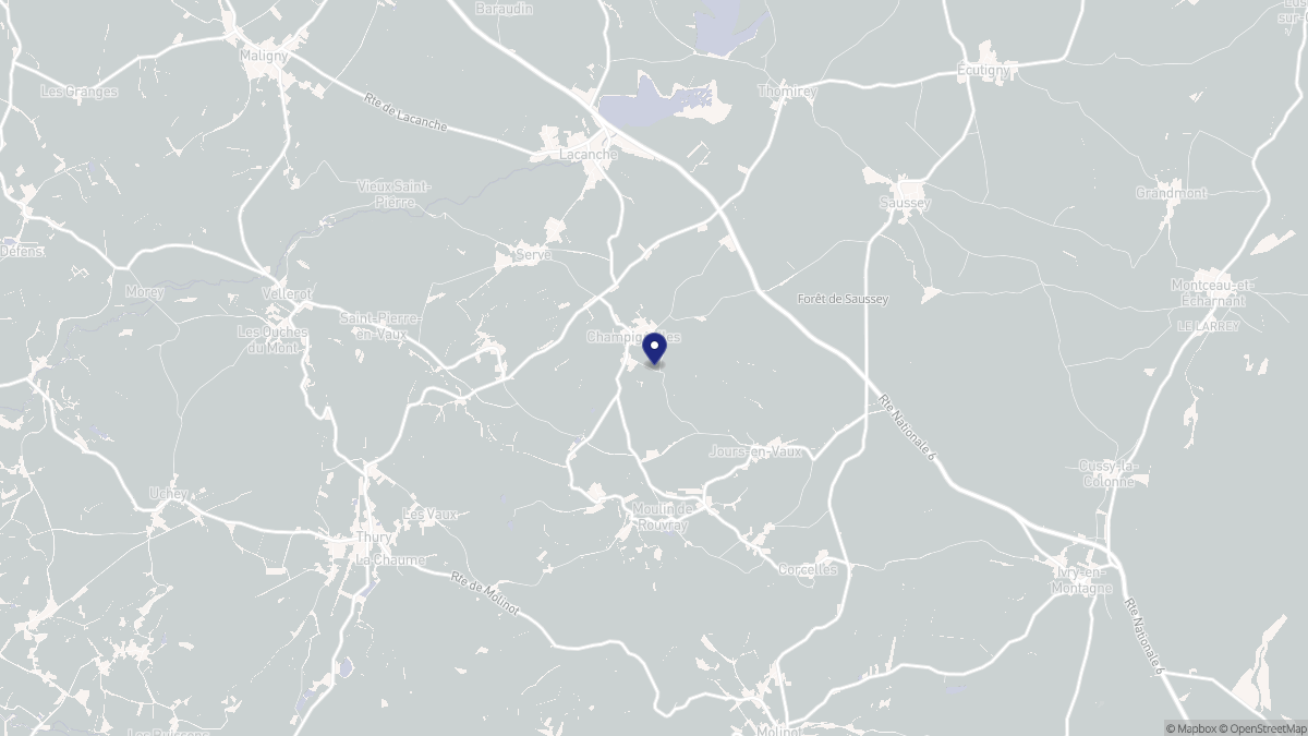 Aperçu cartographique de Champignolles, centré sur la commune