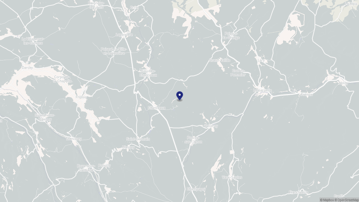 Aperçu cartographique de Chanceaux, centré sur la commune