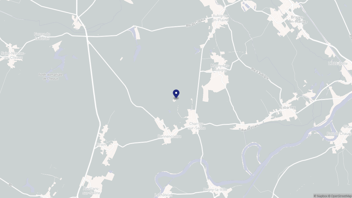 Aperçu cartographique de Charrey-sur-Saône, centré sur la commune
