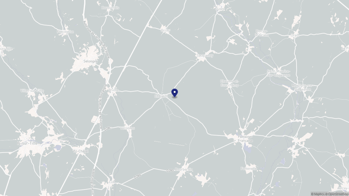 Aperçu cartographique de Chazeuil, centré sur la commune