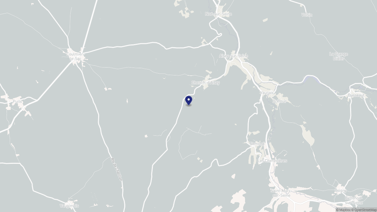 Aperçu cartographique de Chemin-d'Aisey, centré sur la commune