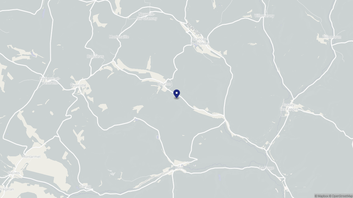 Aperçu cartographique de Courlon, centré sur la commune