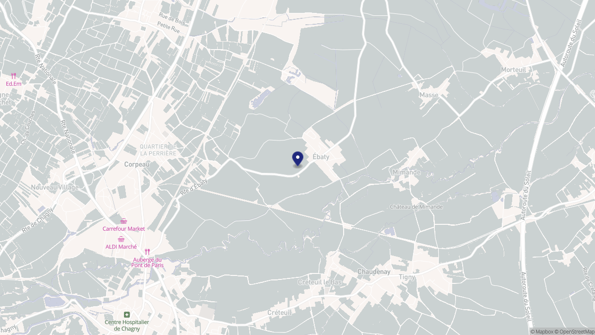 Aperçu cartographique de Ébaty, centré sur la commune