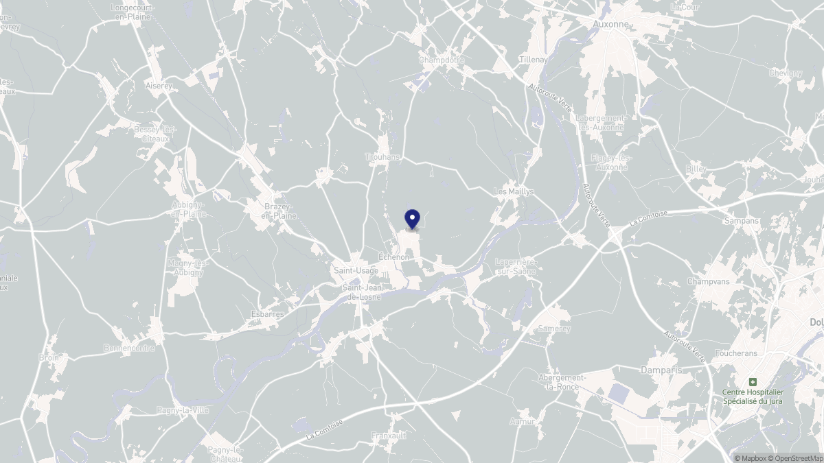 Aperçu cartographique de Échenon, centré sur la commune