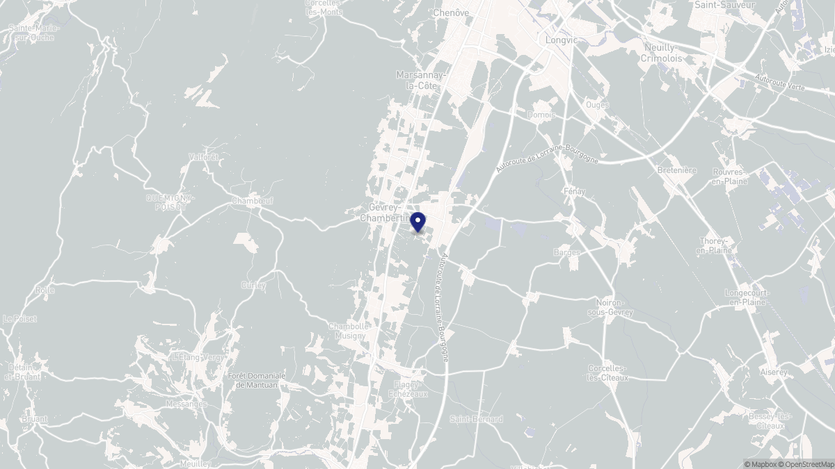 Aperçu cartographique de Gevrey-Chambertin, centré sur la commune