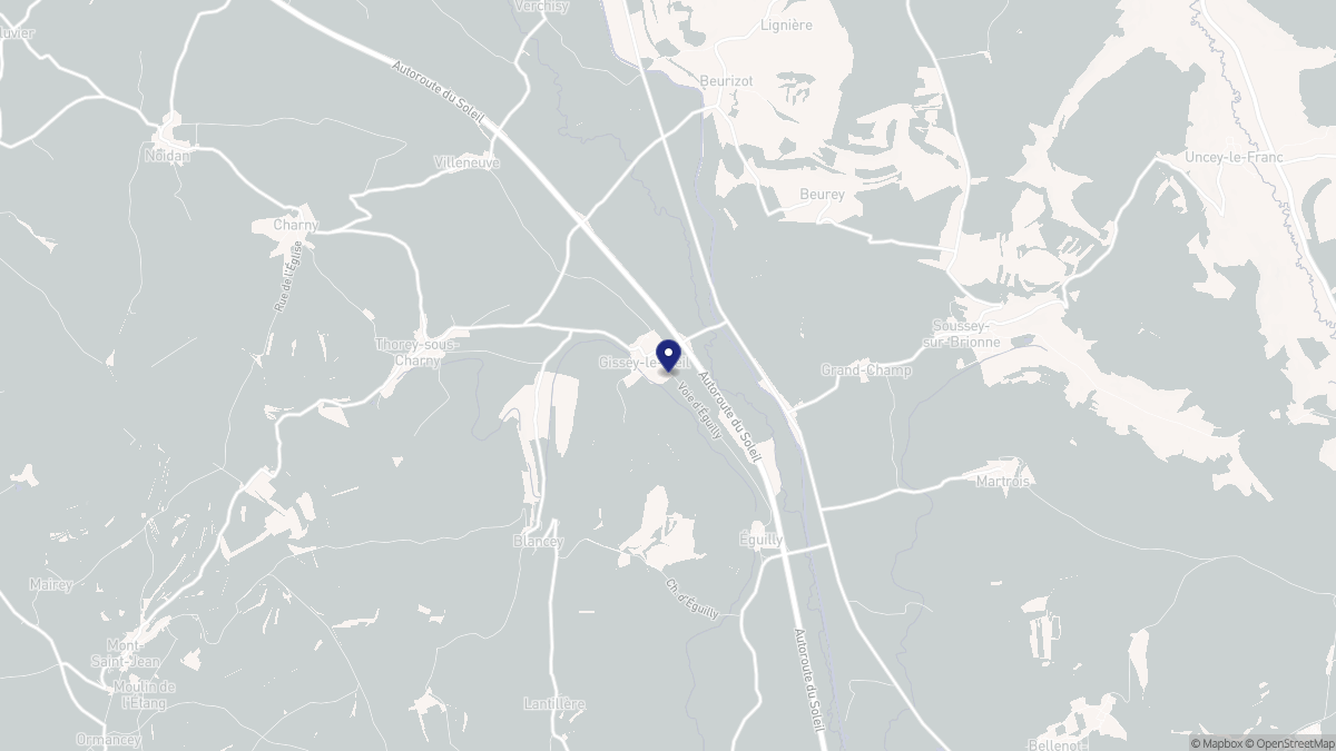 Aperçu cartographique de Gissey-le-Vieil, centré sur la commune
