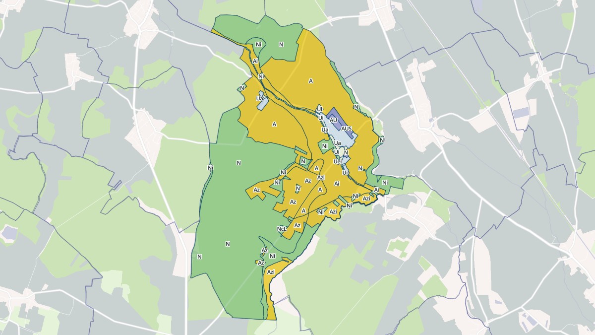 Aperçu cartographique de Izeure, centré sur la commune