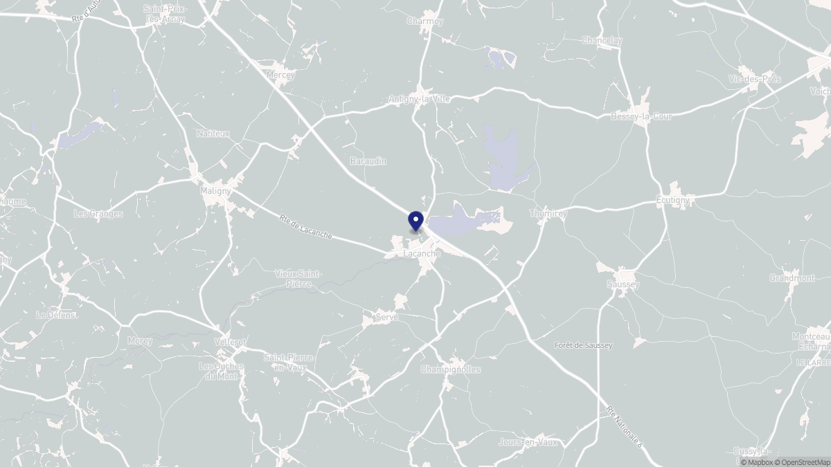 Aperçu cartographique de Lacanche, centré sur la commune