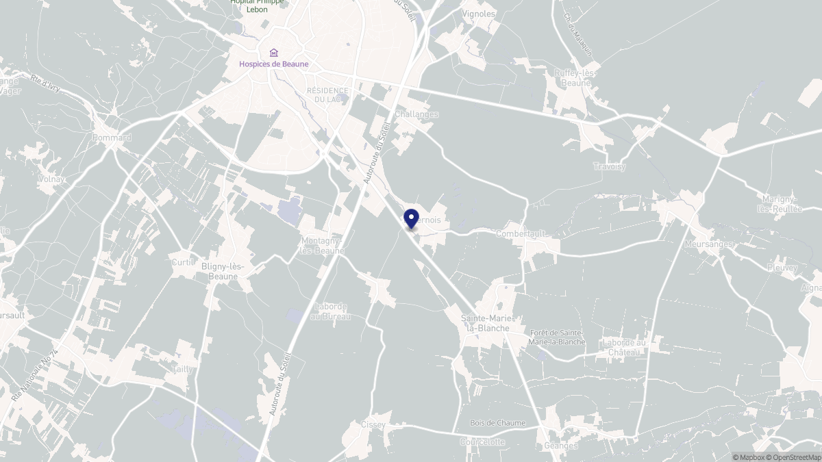 Aperçu cartographique de Levernois, centré sur la commune