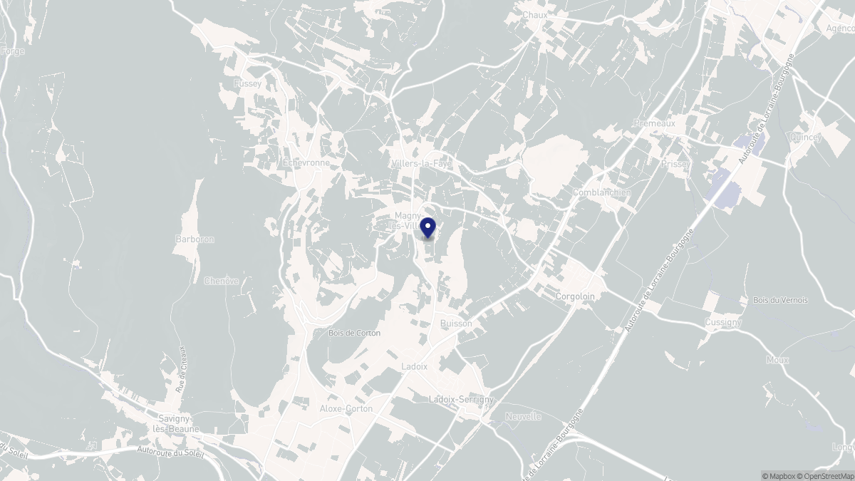 Aperçu cartographique de Magny-lès-Villers, centré sur la commune