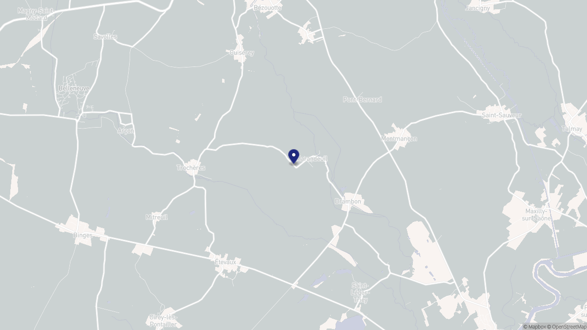 Aperçu cartographique de Marandeuil, centré sur la commune