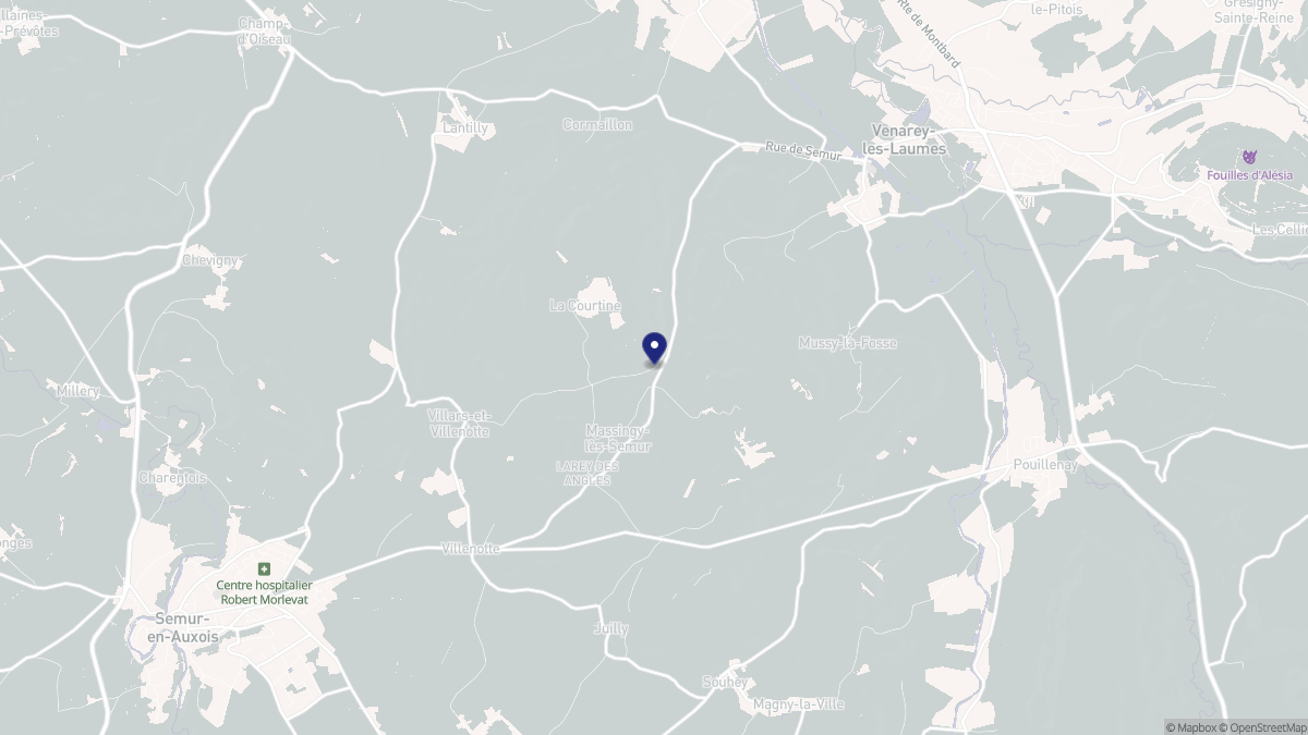 Aperçu cartographique de Massingy-lès-Semur, centré sur la commune
