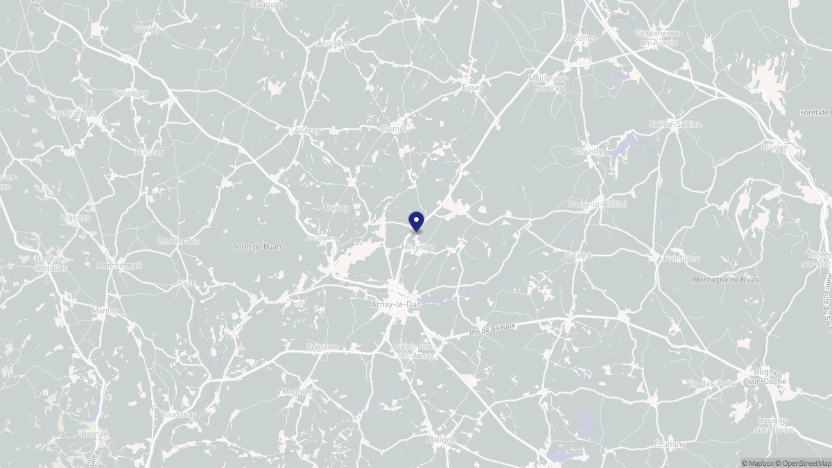 Aperçu cartographique de Mimeure, centré sur la commune