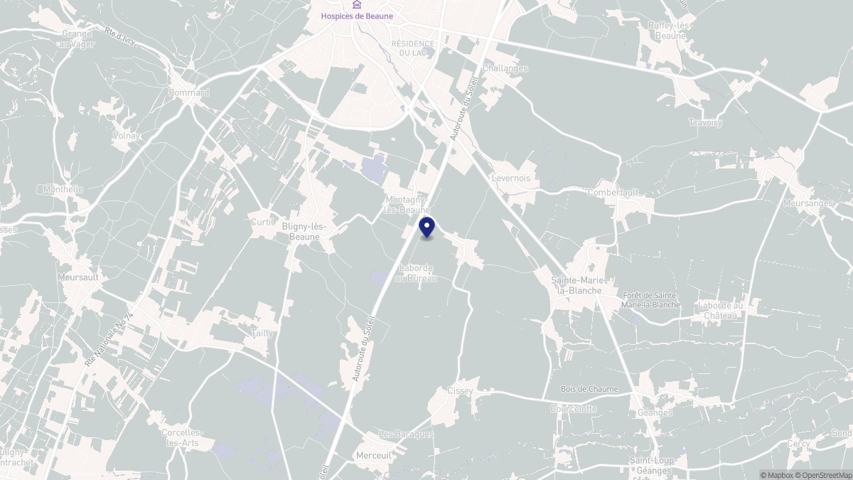 Aperçu cartographique de Montagny-lès-Beaune, centré sur la commune