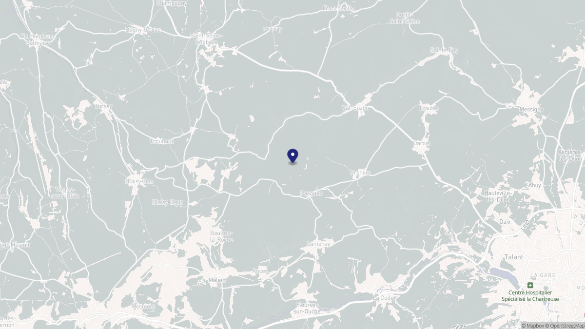 Aperçu cartographique de Pasques, centré sur la commune