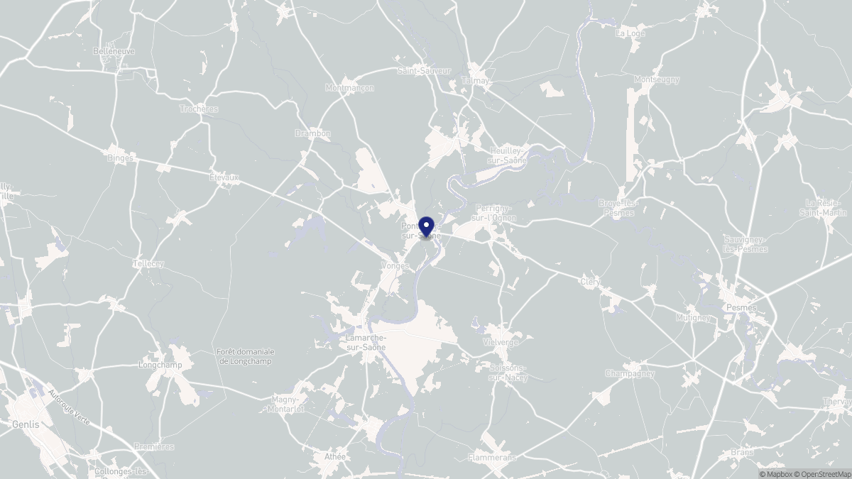 Aperçu cartographique de Pontailler-sur-Saône, centré sur la commune