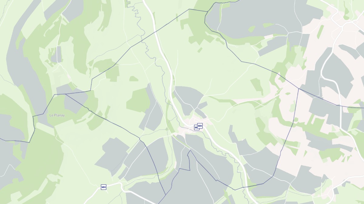 Aperçu cartographique de Posanges, centré sur la commune