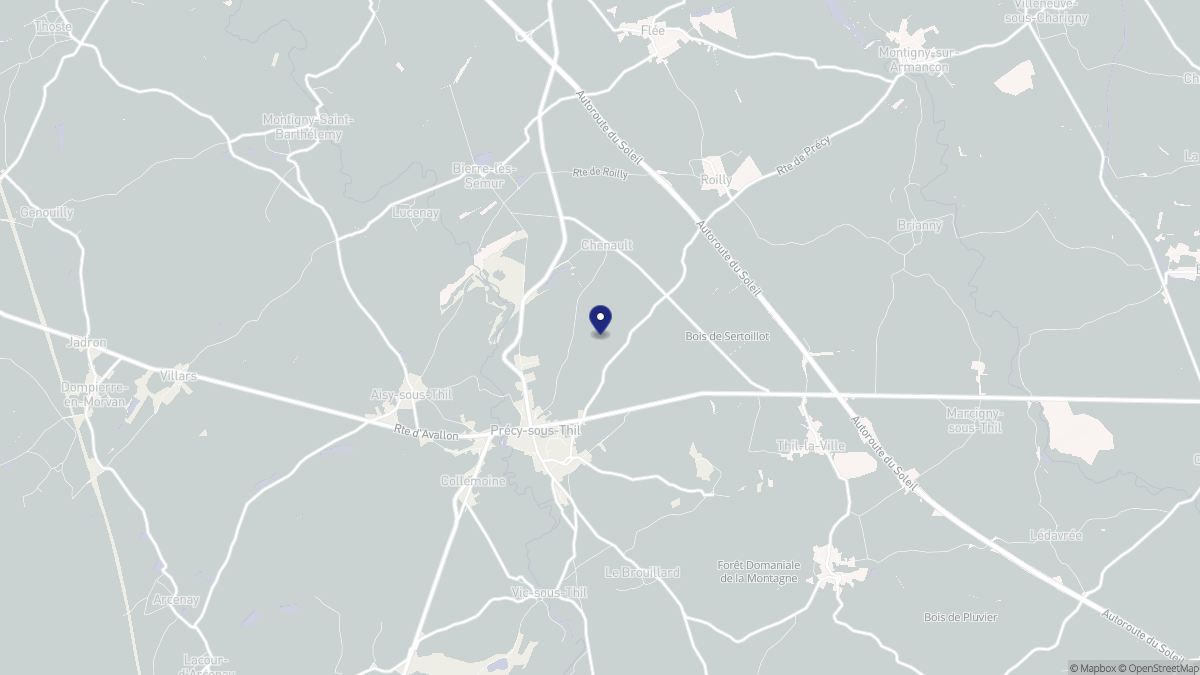 Aperçu cartographique de Précy-sous-Thil, centré sur la commune