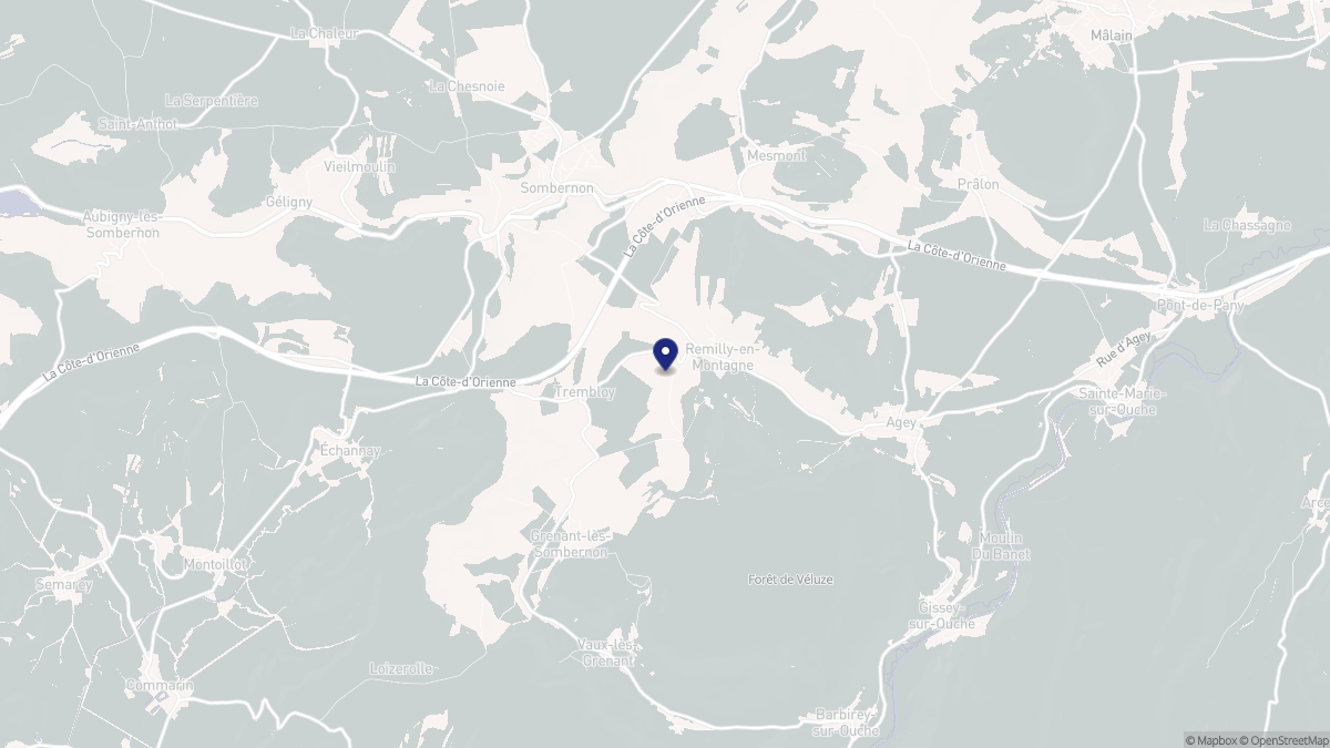 Aperçu cartographique de Remilly-en-Montagne, centré sur la commune