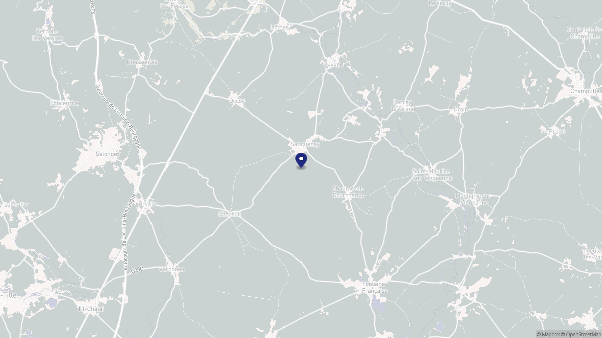 Aperçu cartographique de Sacquenay, centré sur la commune