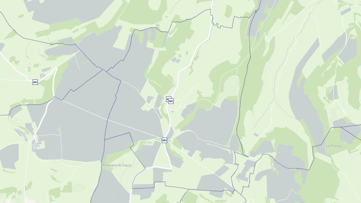 Aperçu cartographique de Sainte-Colombe-en-Auxois, centré sur la commune