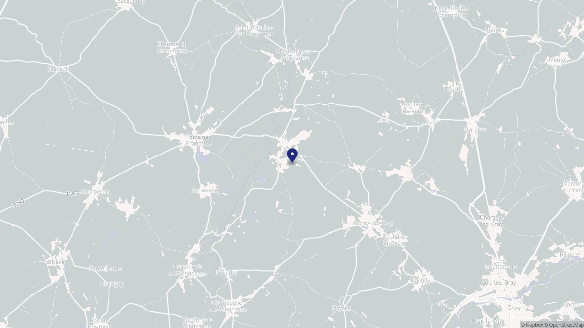 Aperçu cartographique de Saint-Seine-sur-Vingeanne, centré sur la commune