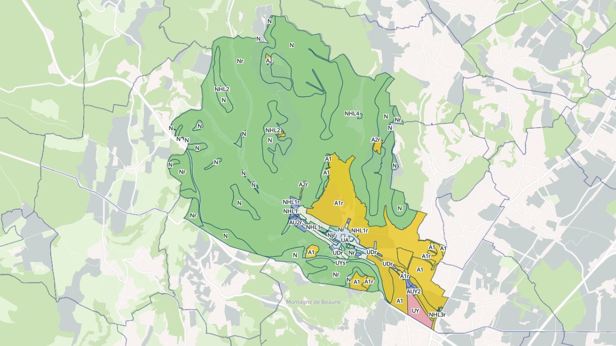 Aperçu cartographique de Savigny-lès-Beaune, centré sur la commune