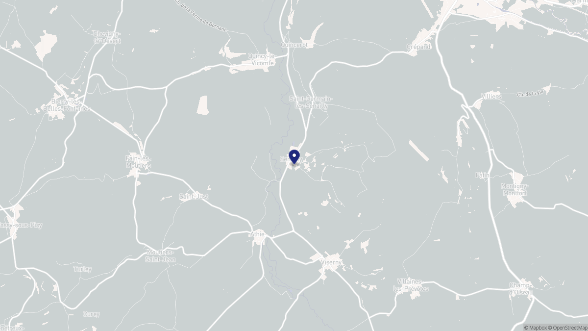 Aperçu cartographique de Senailly, centré sur la commune