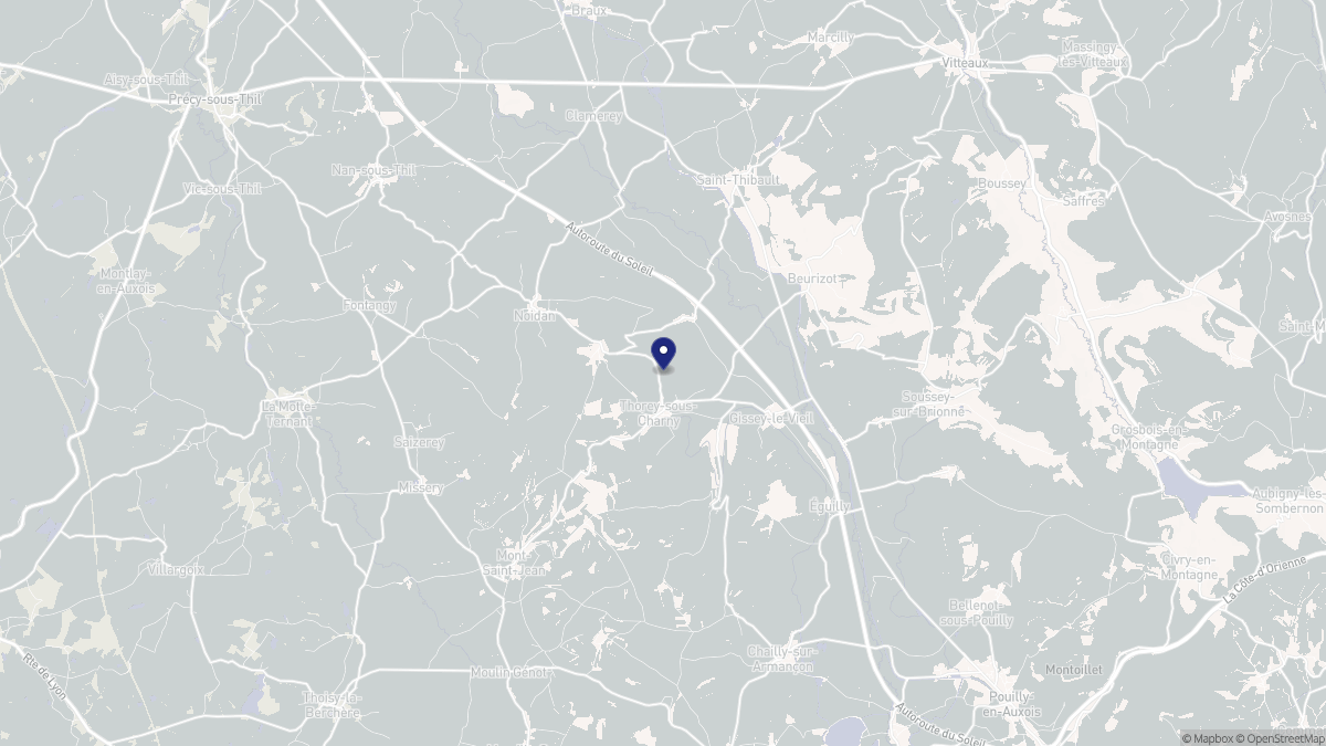 Aperçu cartographique de Thorey-sous-Charny, centré sur la commune