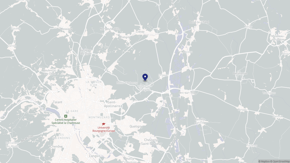 Aperçu cartographique de Varois-et-Chaignot, centré sur la commune