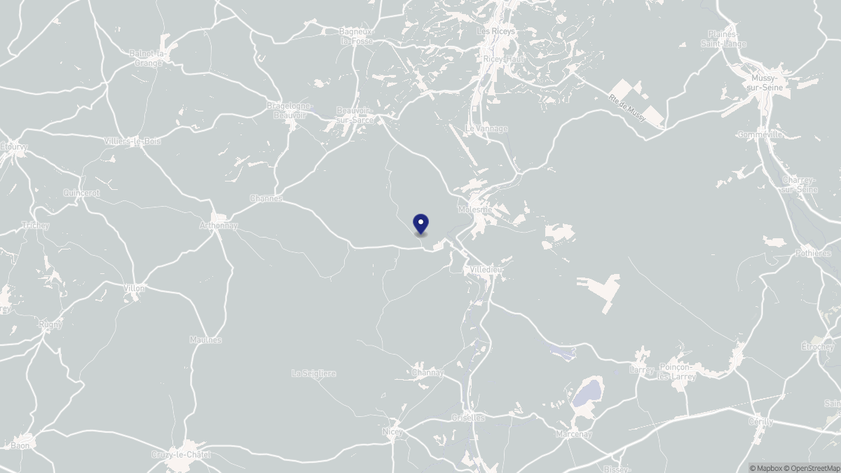 Aperçu cartographique de Vertault, centré sur la commune
