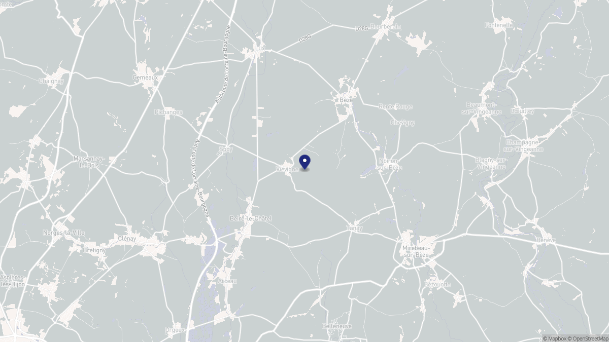 Aperçu cartographique de Viévigne, centré sur la commune