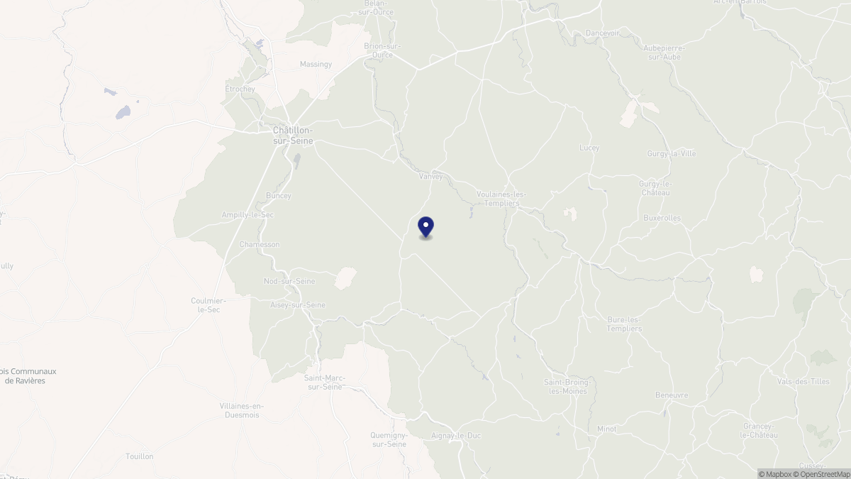 Aperçu cartographique de Villiers-le-Duc, centré sur la commune
