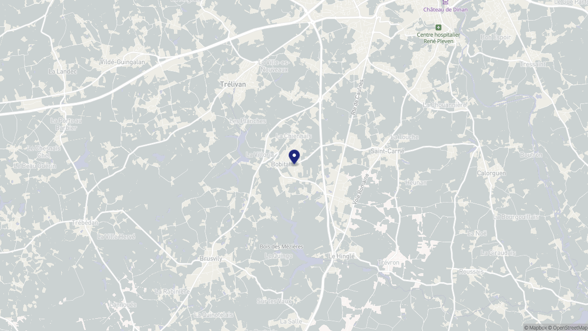 Aperçu cartographique de Bobital, centré sur la commune