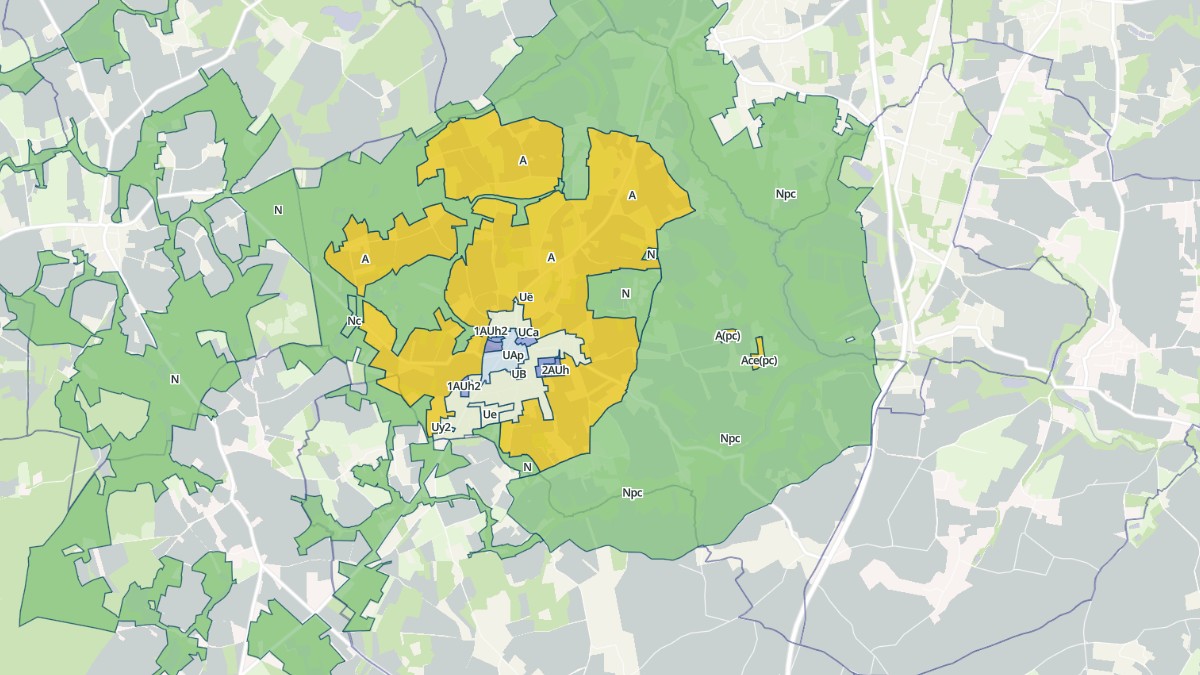 Aperçu cartographique de Brusvily, centré sur la commune