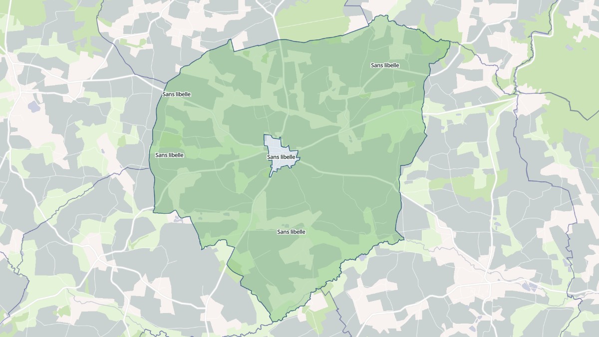 Aperçu cartographique de Éréac, centré sur la commune