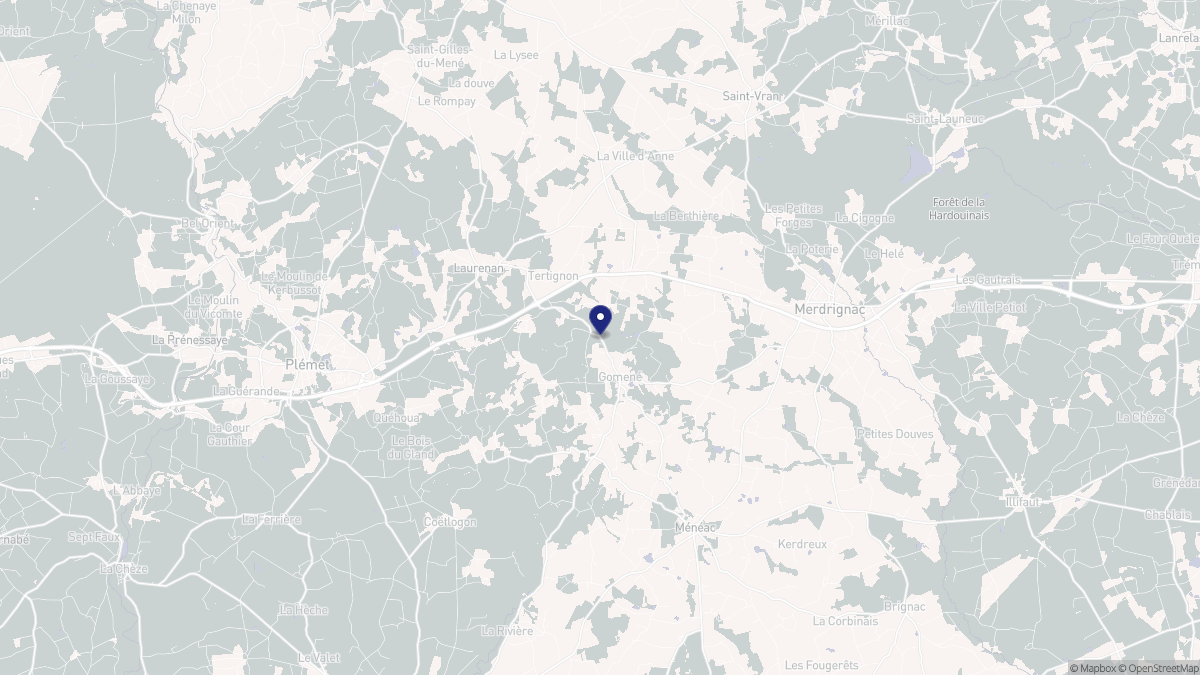 Aperçu cartographique de Gomené, centré sur la commune