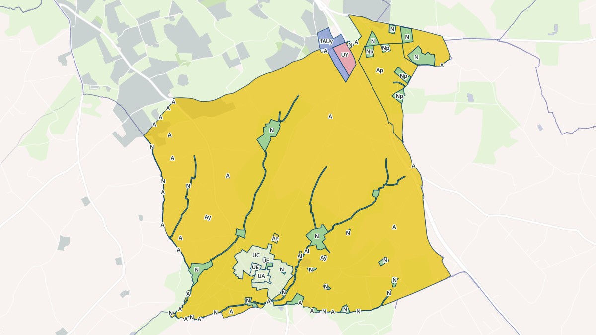 Aperçu cartographique de Grâce-Uzel, centré sur la commune