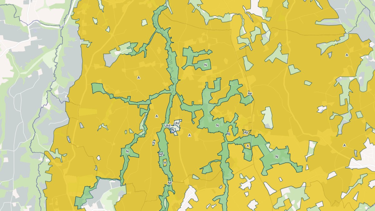 Aperçu cartographique de Landebaëron, centré sur la commune