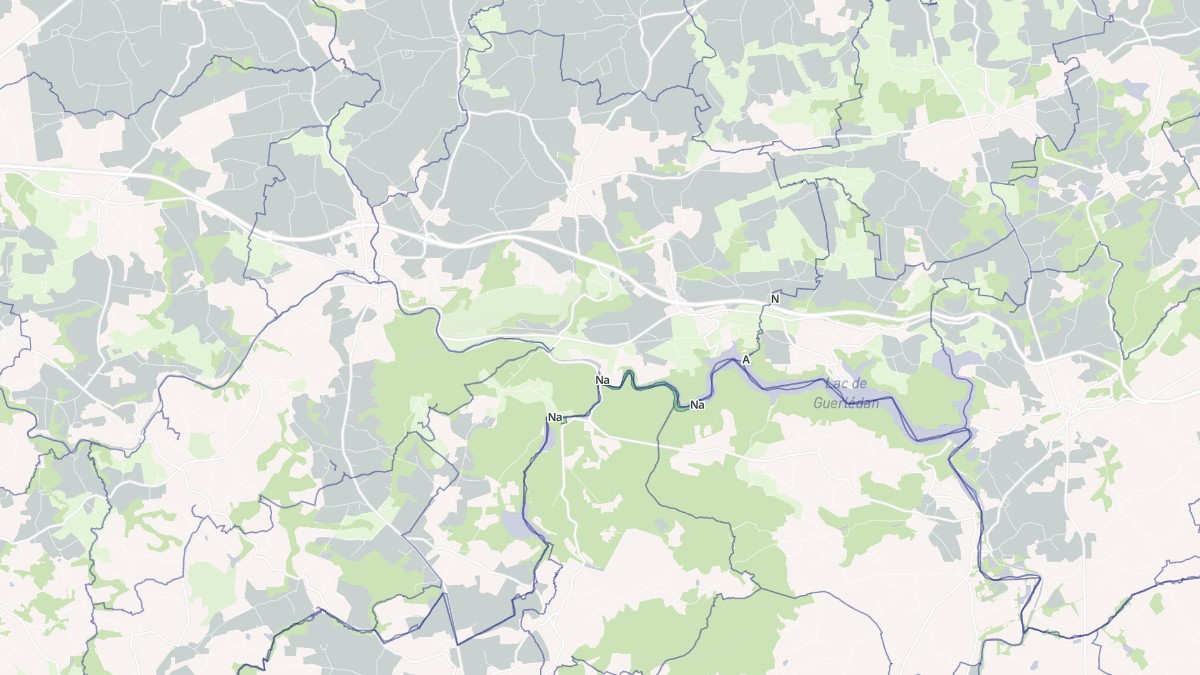 Aperçu cartographique de Bon Repos sur Blavet, centré sur la commune