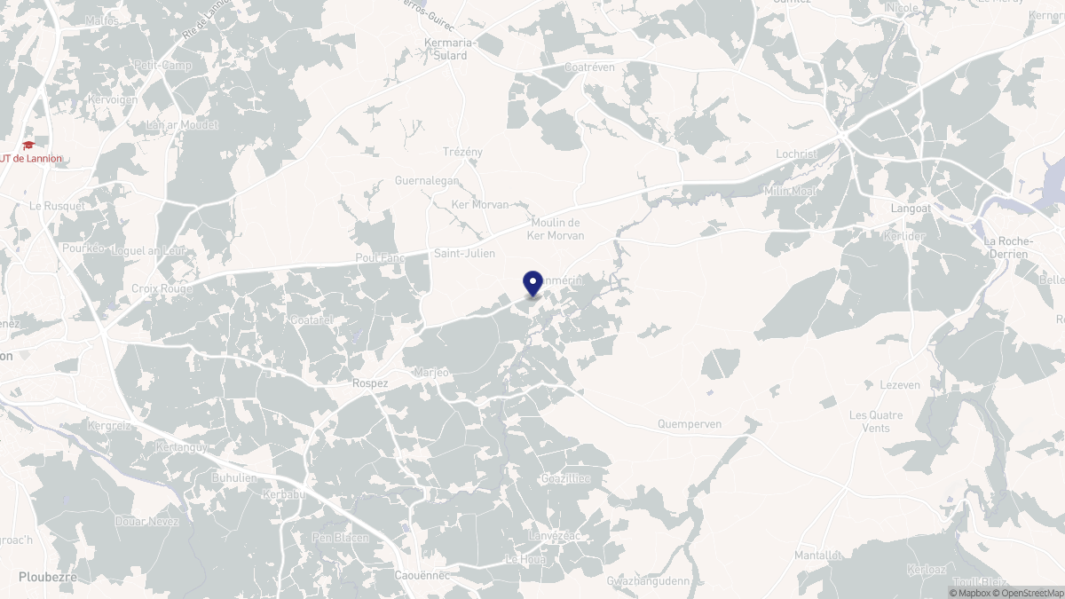 Aperçu cartographique de Lanmérin, centré sur la commune
