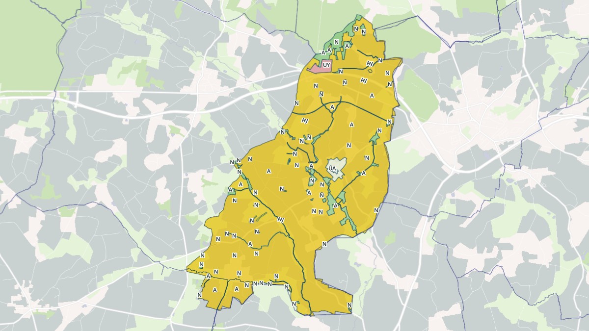 Aperçu cartographique de Loscouët-sur-Meu, centré sur la commune